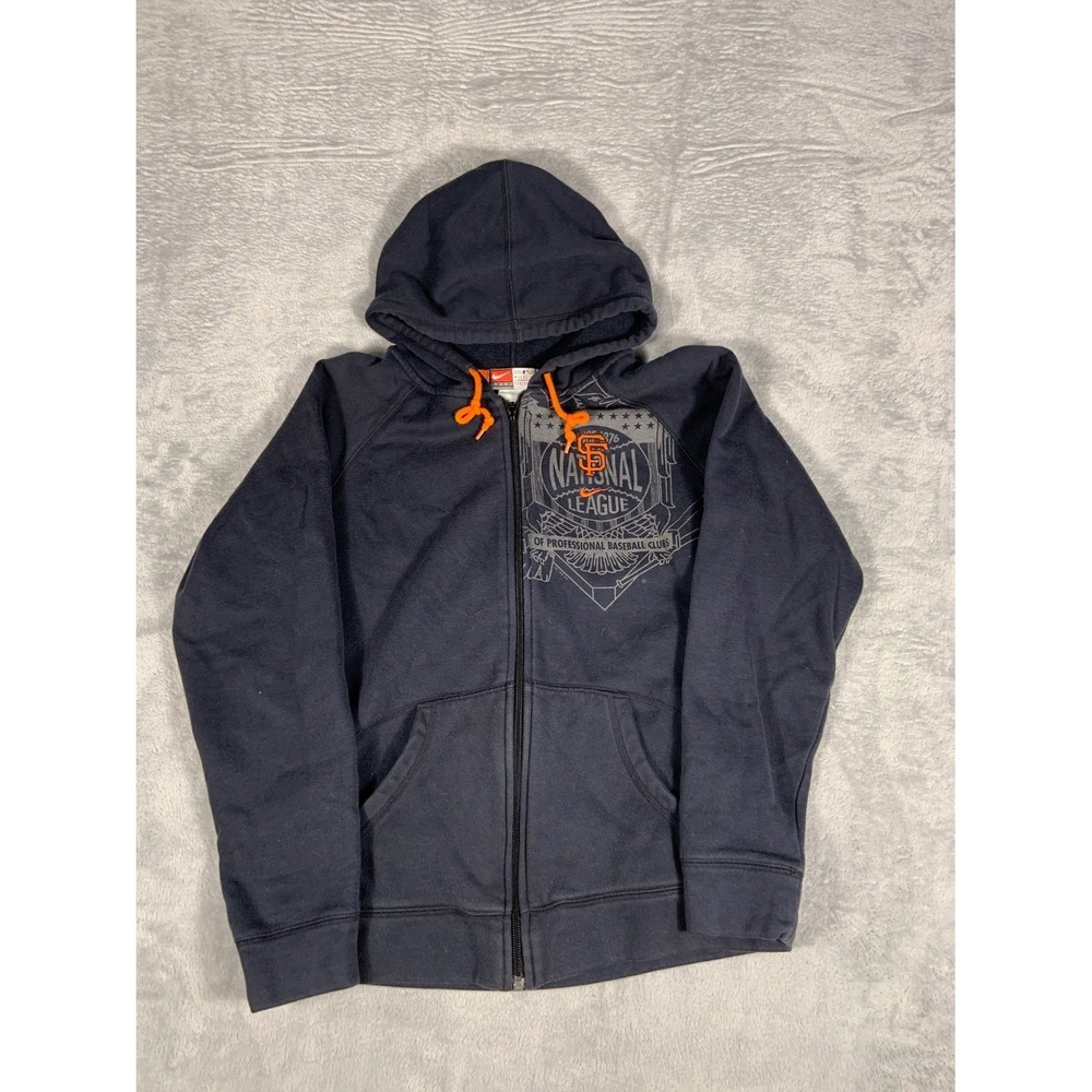 Nike San Francisco Giants MLB National League Women's Hoodie S Blue Cotton Blend